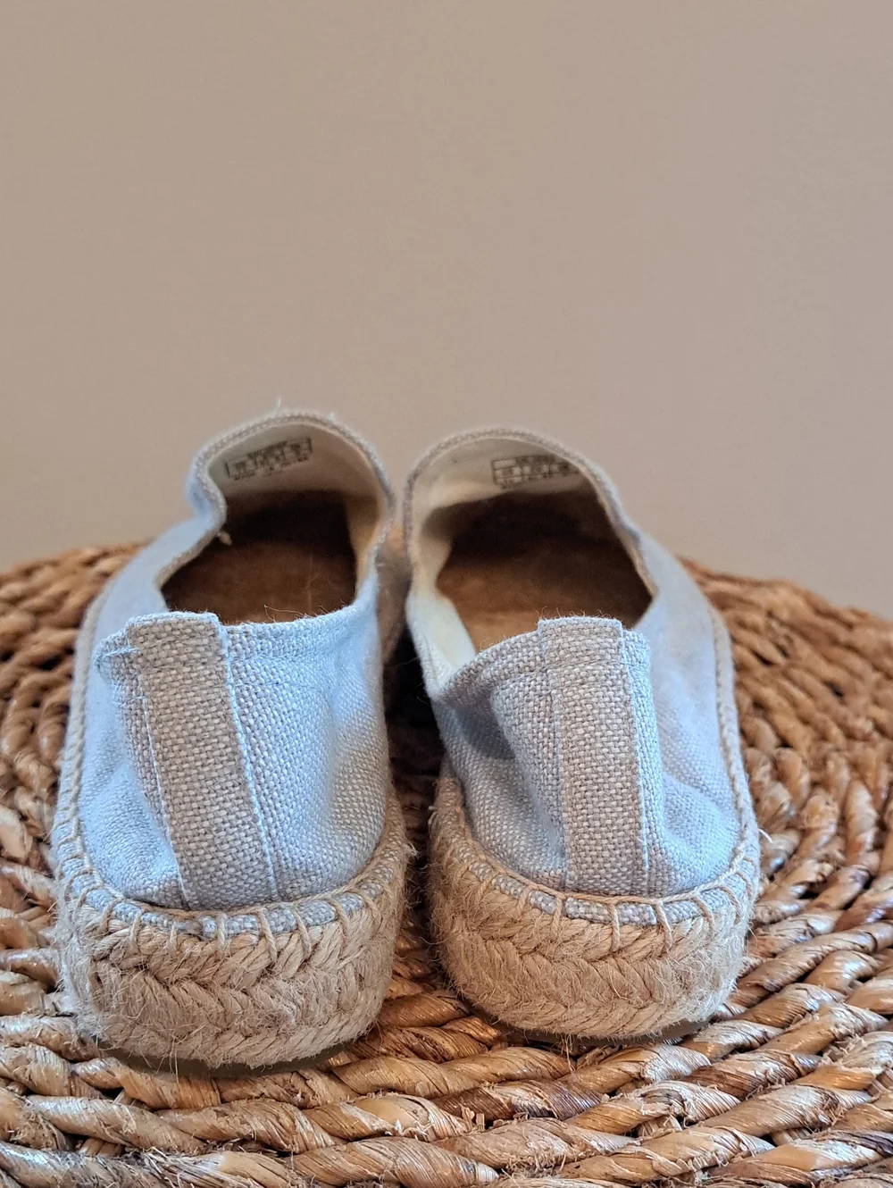 Soludos X Anthropologie Womens Seville Grey Canvas Lemon Espadrilles Loafers 11